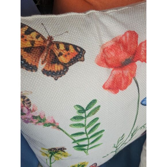 Garden Porch Butterfly Flower Outside Decorative Throw Pillow Covers 4 Set 18x18 - Picture 2 of 7